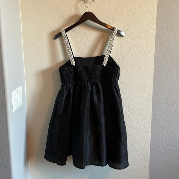 Hutch Faux Pearl Strap Cocktail Babydoll Minidress - Picture 5 of 7